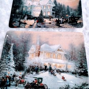 Thomas Kinkades Collector's Plates Set of 2, Certificates of Authenticity.